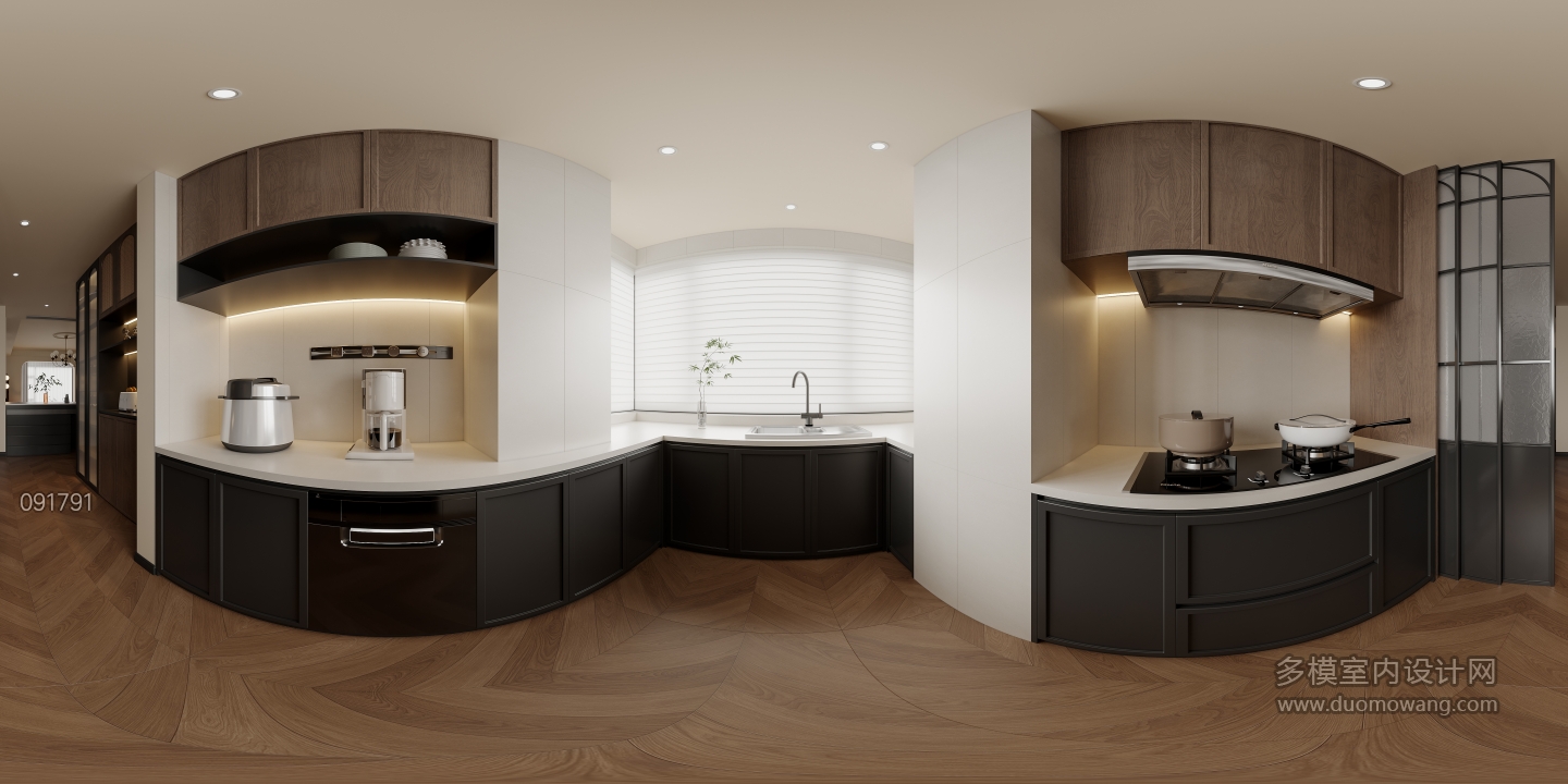 法式中古厨房全景