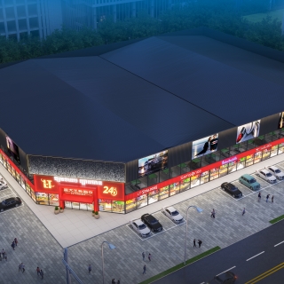 商场外立面鸟瞰