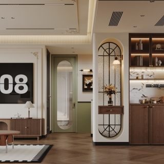 法式复古客餐厅特写