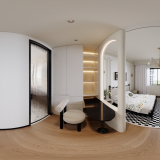 复古主卧衣帽间