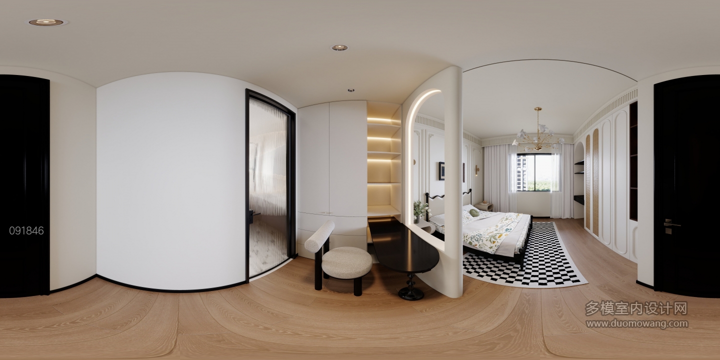 复古主卧衣帽间