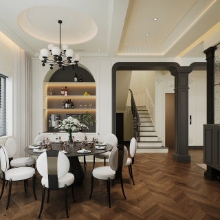 现代一楼餐厅单张