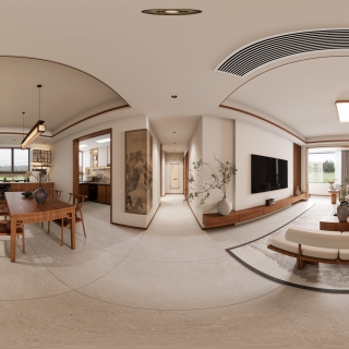 新中式客餐厅全景