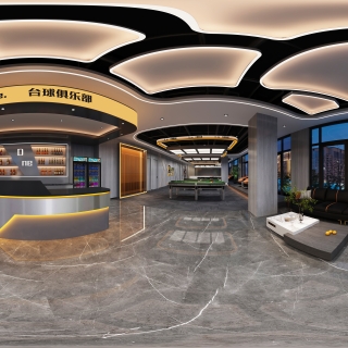 现代台球室接待区 (1)