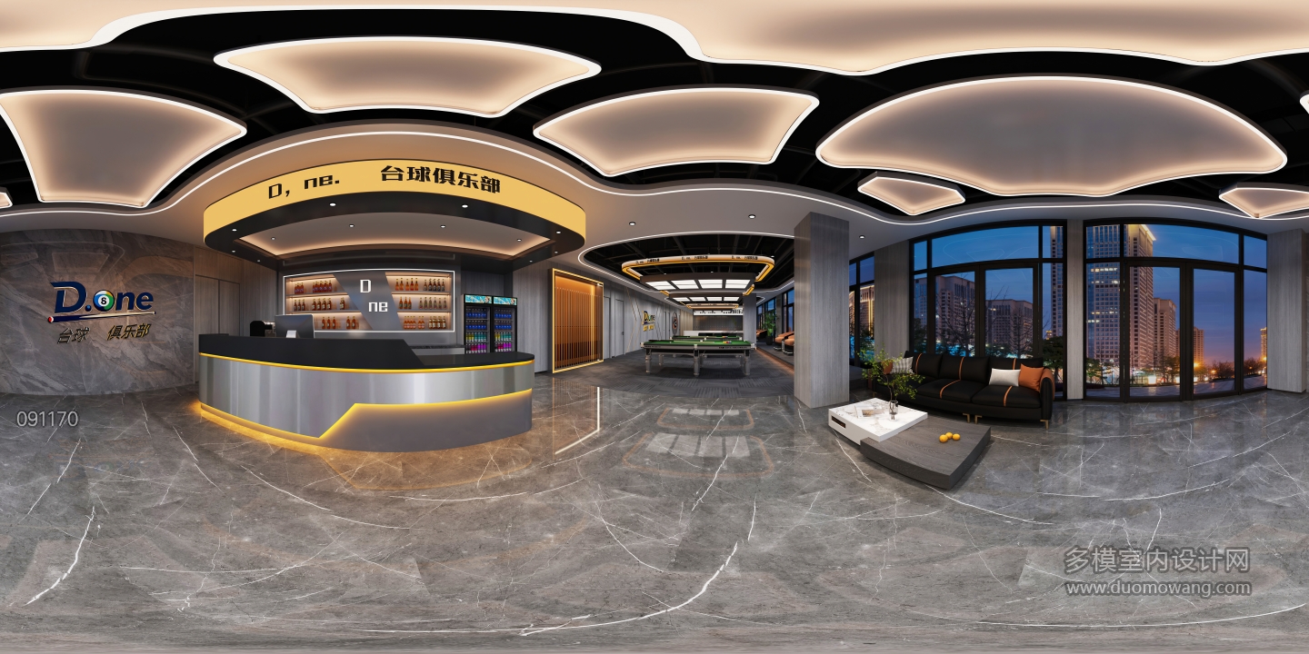 现代台球室接待区 (1)