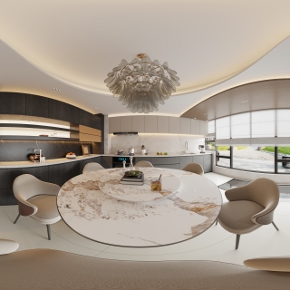 新中式1楼餐厅全景