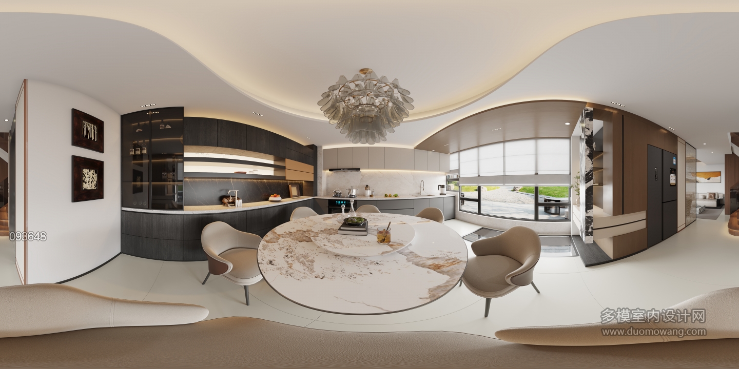 新中式1楼餐厅全景