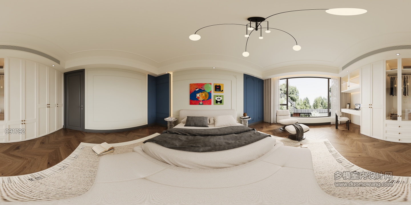 现代二楼次卧全景