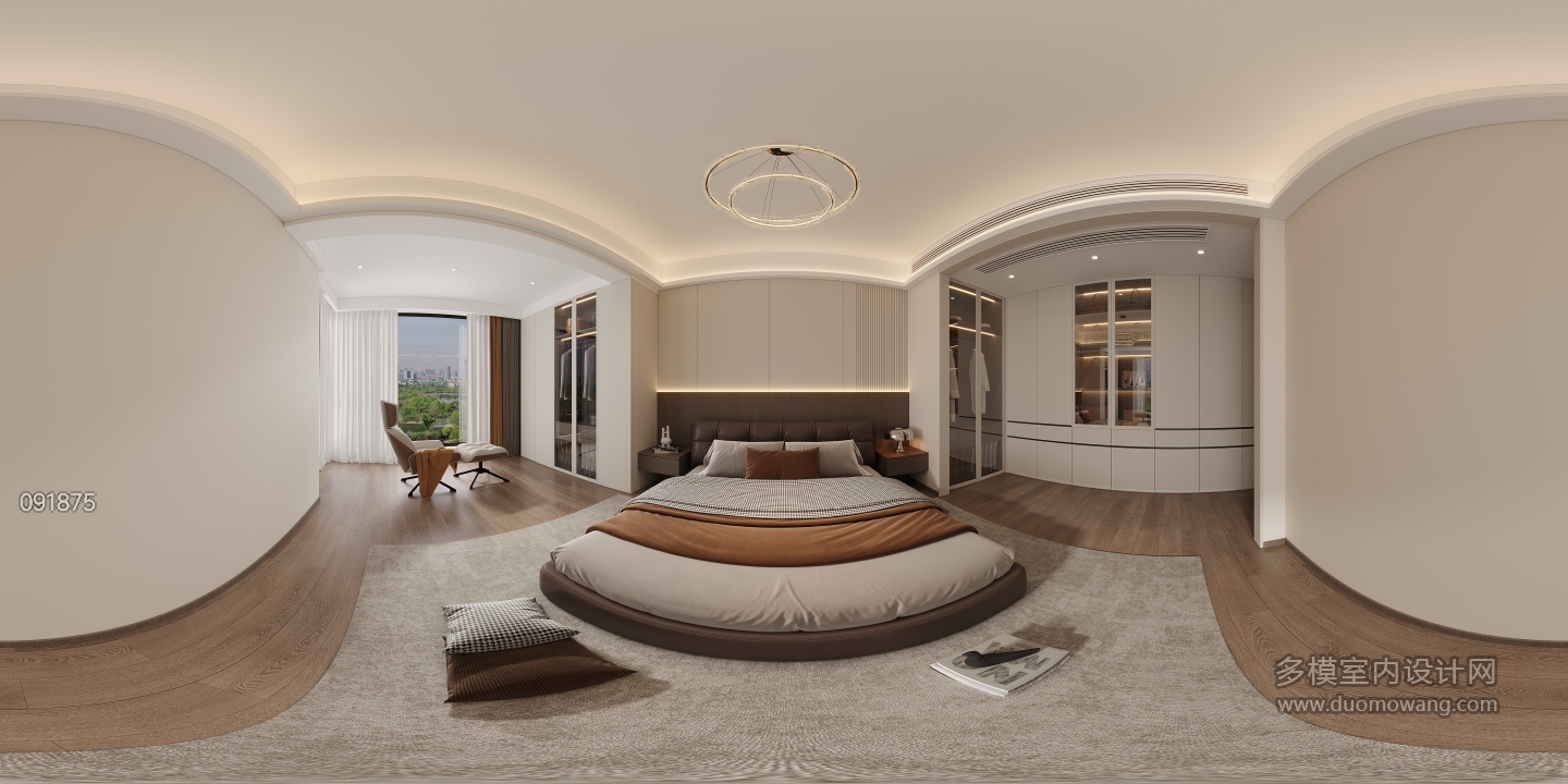 现代主卧全景