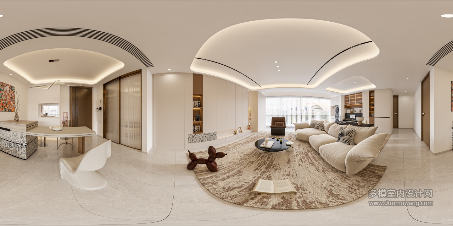 奶油风客餐厅全景