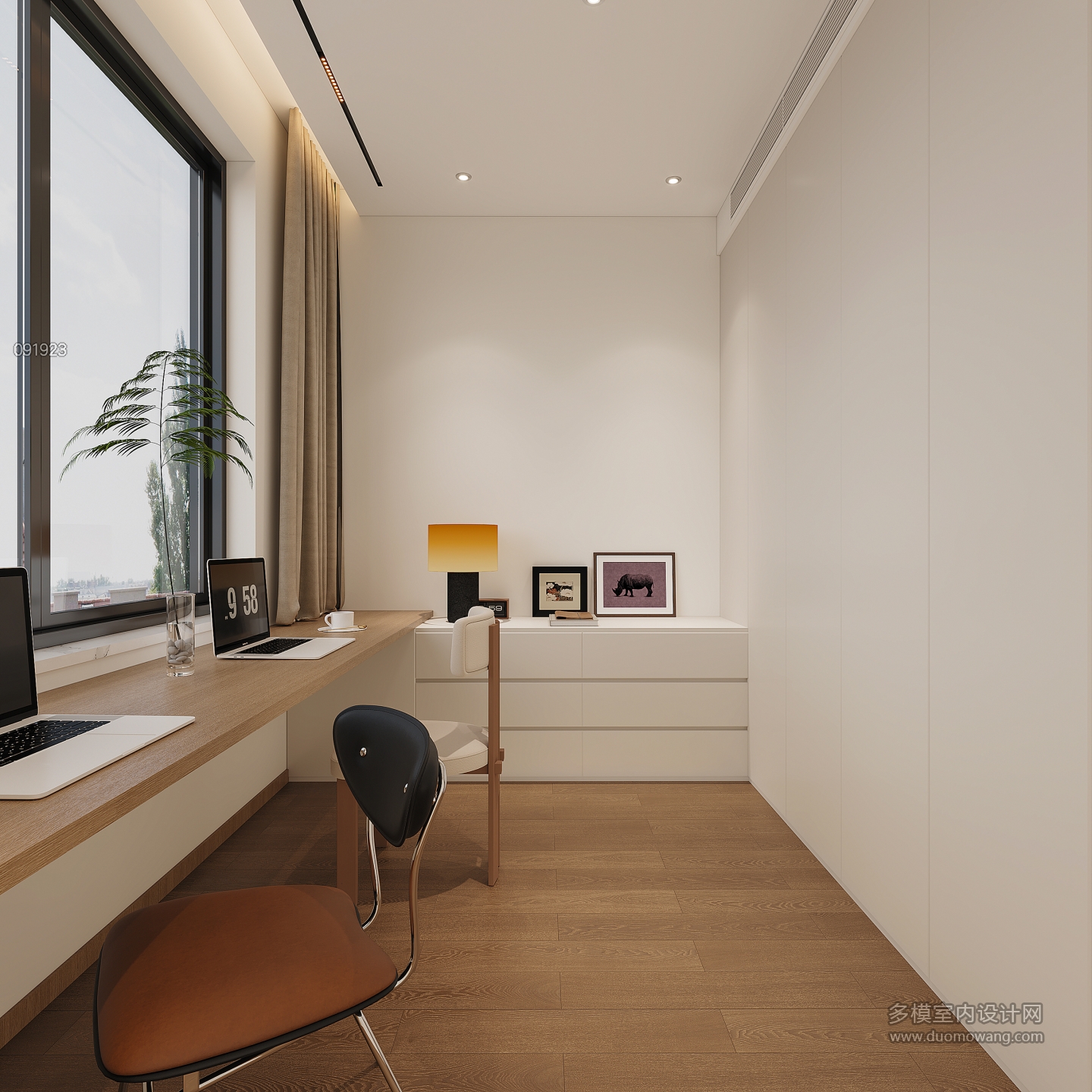 现代中古三楼书房视角1