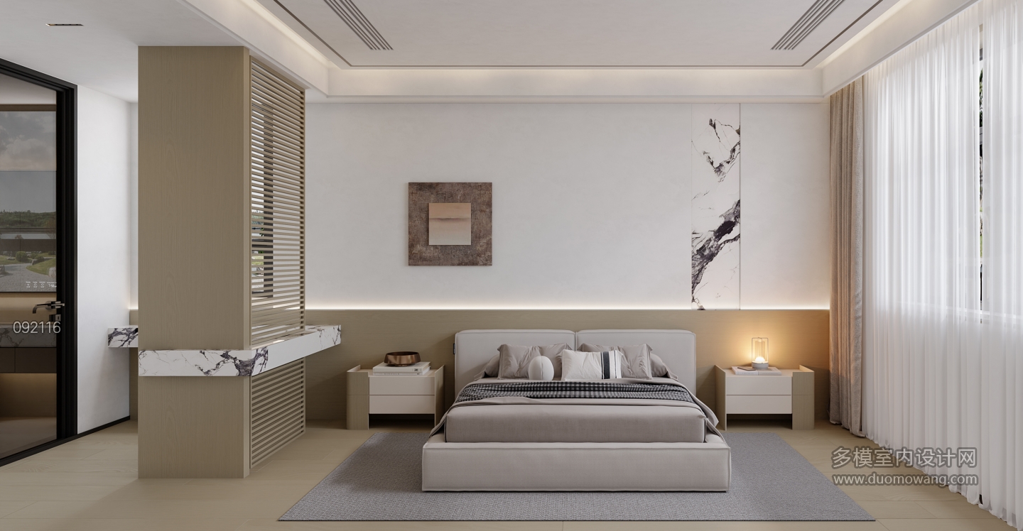 现代二楼主卧静态