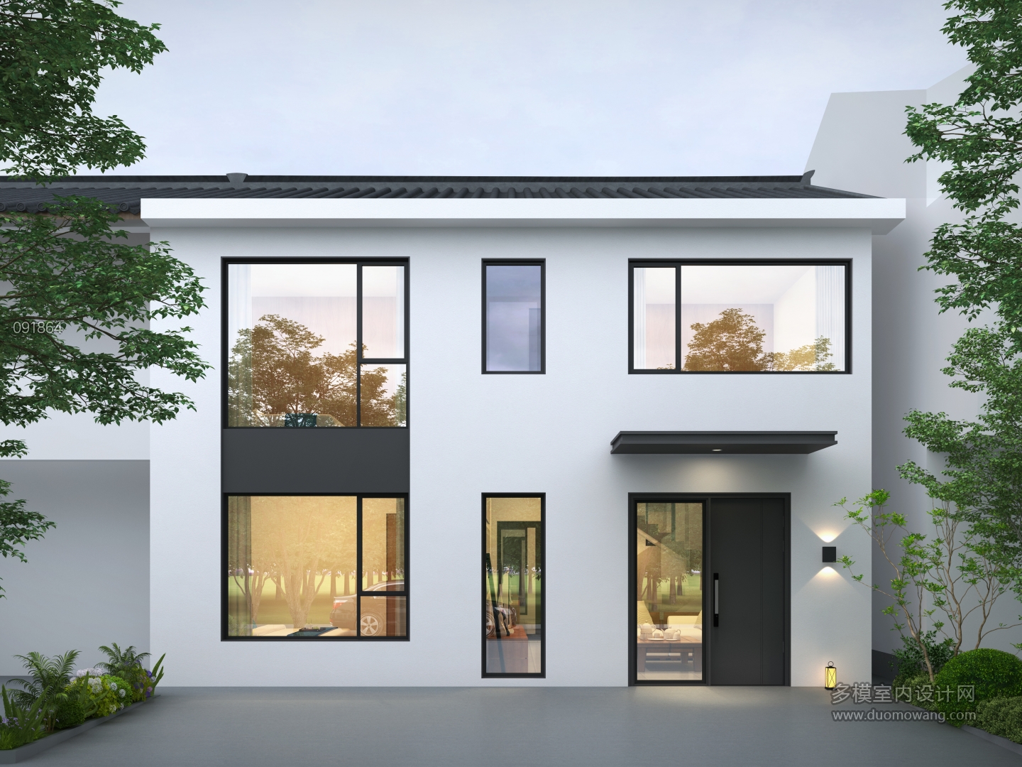 现代自建房透视