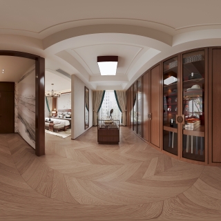 新中式衣帽间全景