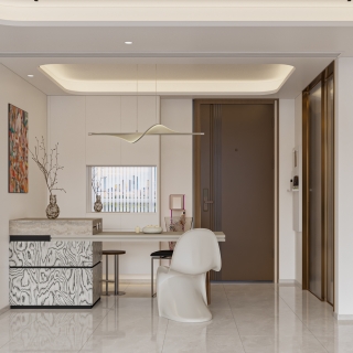 奶油风客餐厅单张5