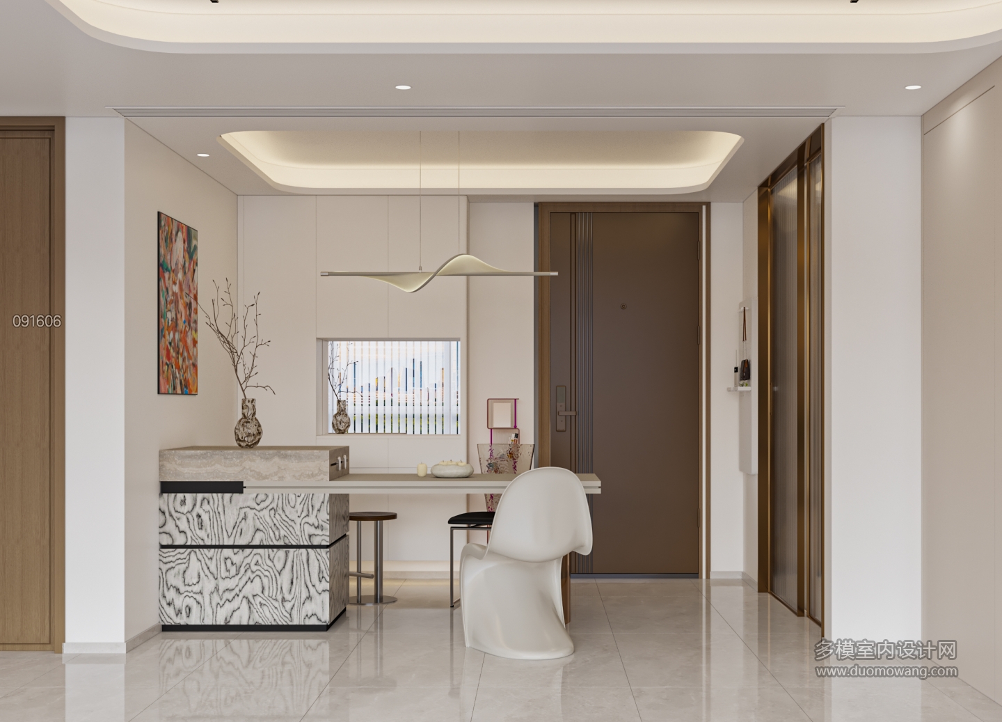 奶油风客餐厅单张5