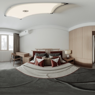 新中式三层卧室全景