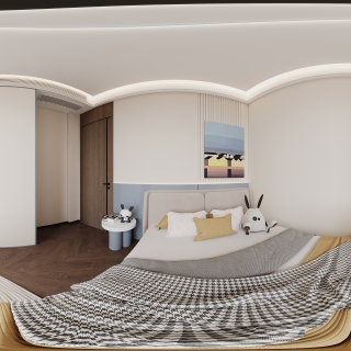 现代二楼男孩房全景