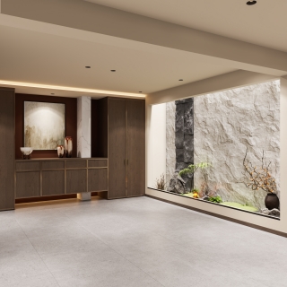 新中式车库层玄关