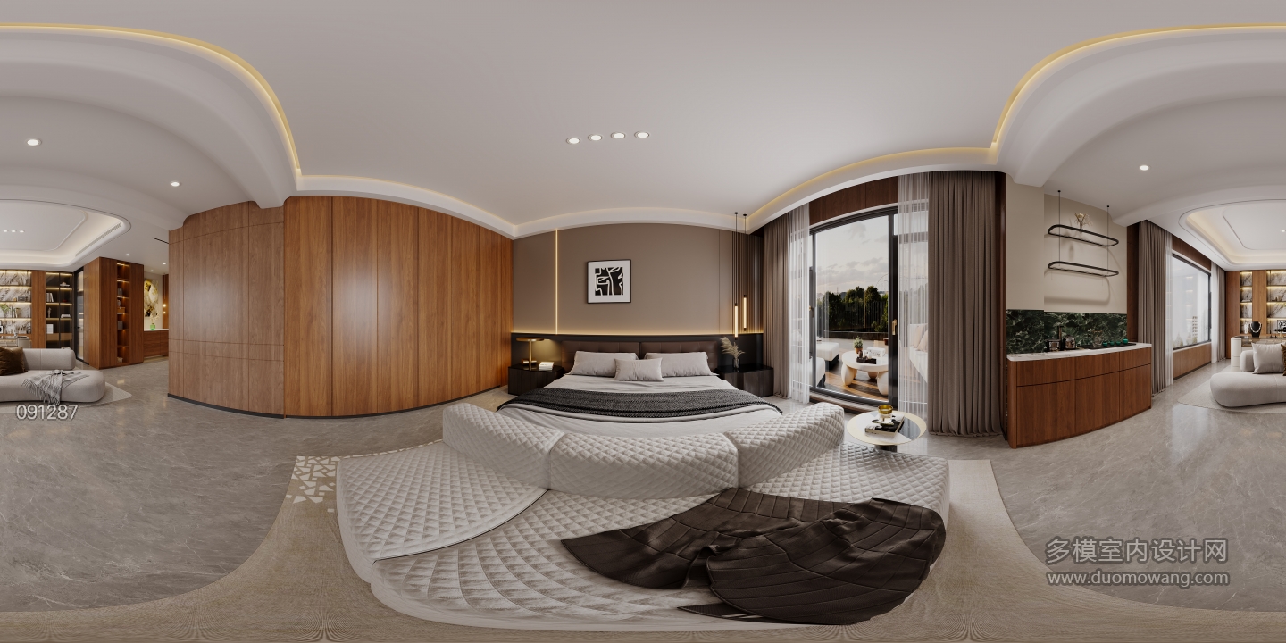 现代五层主卧全景