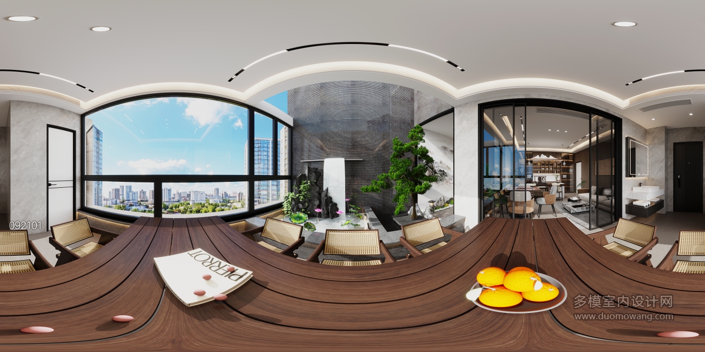 现代三楼阳台全景