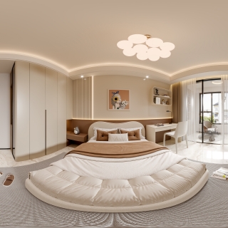 现代卧室全景