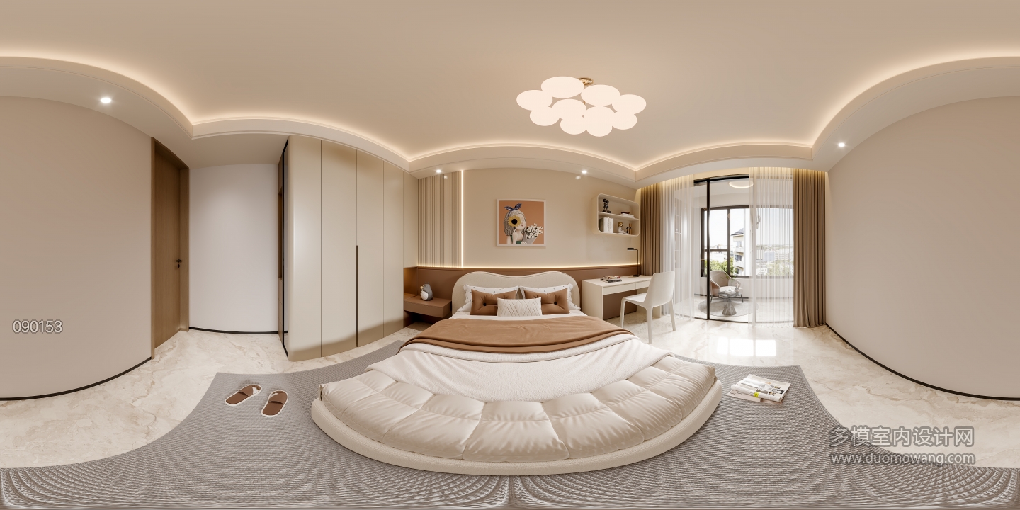 现代卧室全景
