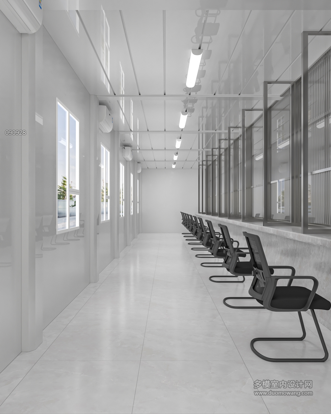 现代监狱探视间单张1