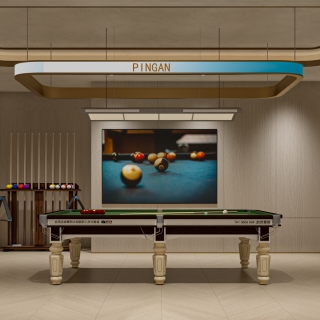 新中式台球厅单张