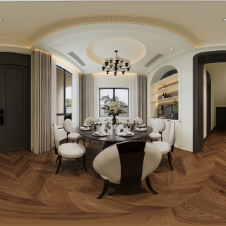 现代一楼餐厅全景