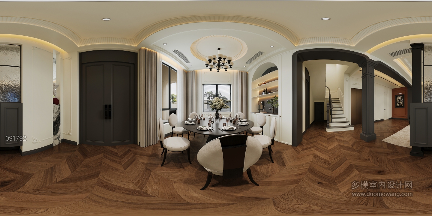 现代一楼餐厅全景