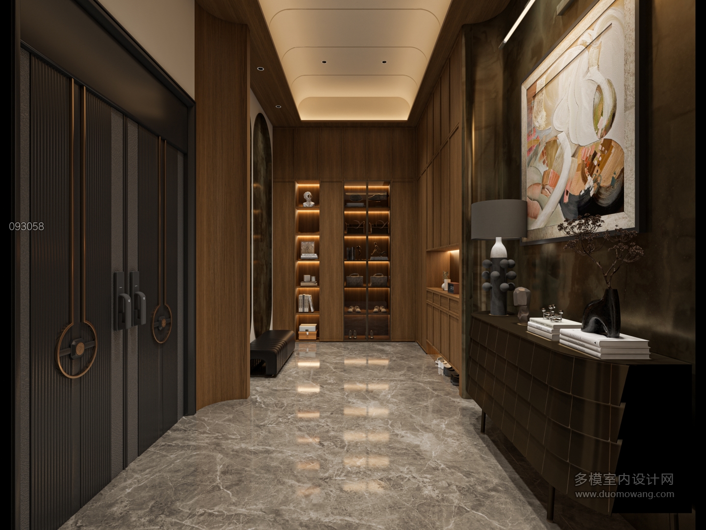 现代地下室鞋柜