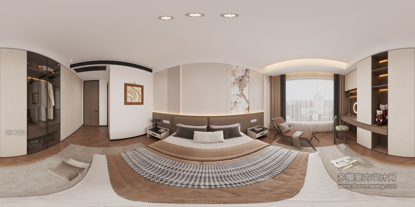 现代主卧全景
