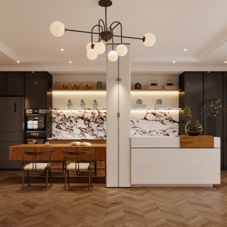 法式-负一层家庭聚会厅特写