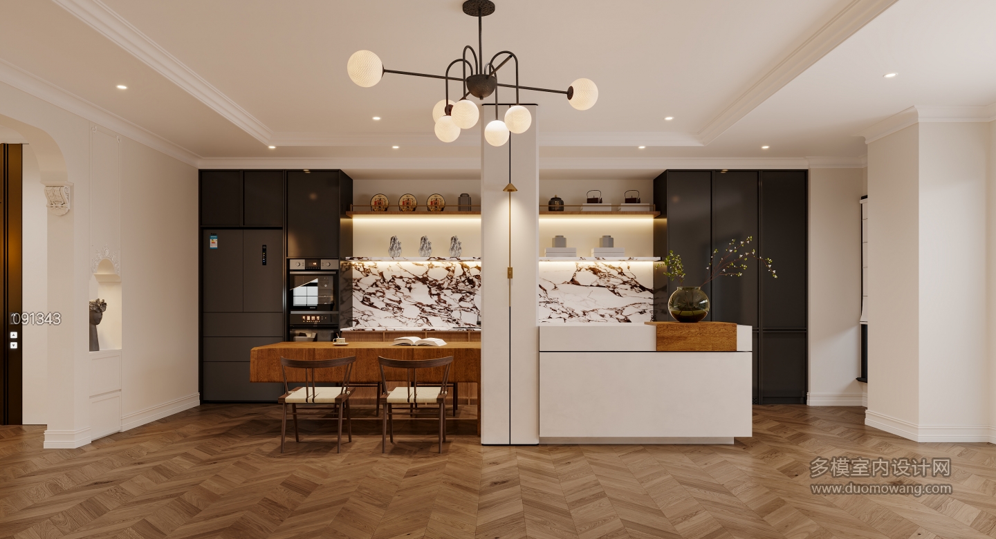 法式-负一层家庭聚会厅特写