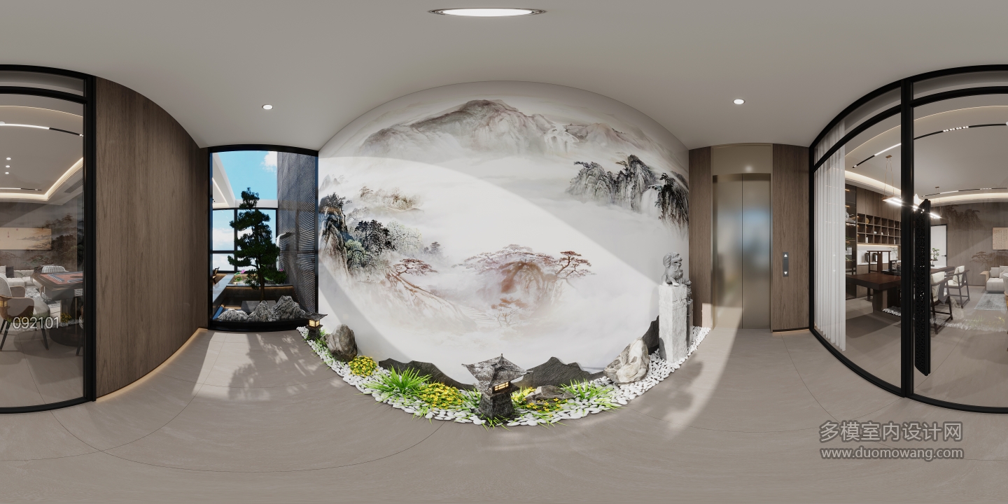 现代三楼玄关全景