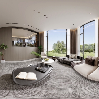 现代一楼客厅360