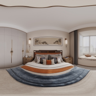 新中式主卧全景