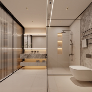 现代二层客房卫生间