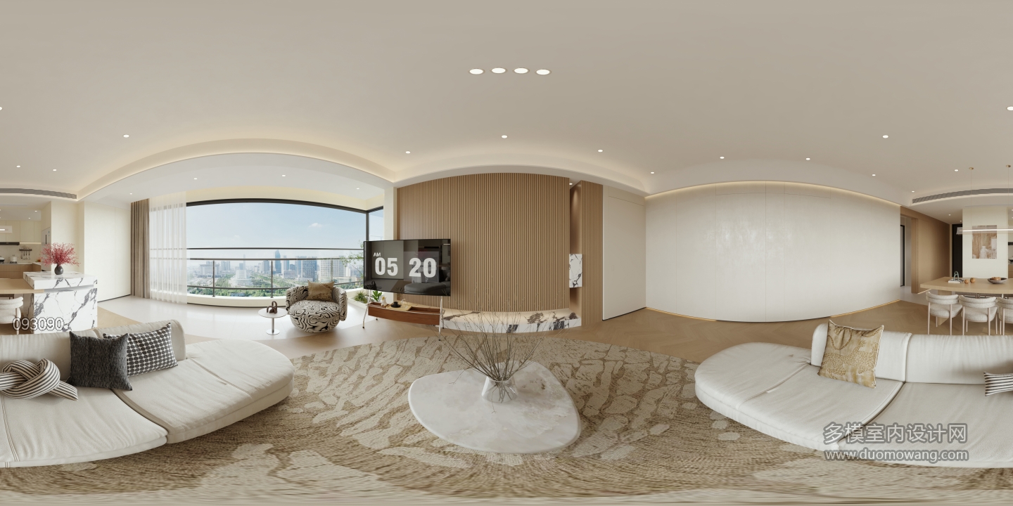 现代 客餐厅 全景