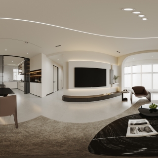 现代客厅全景方案二