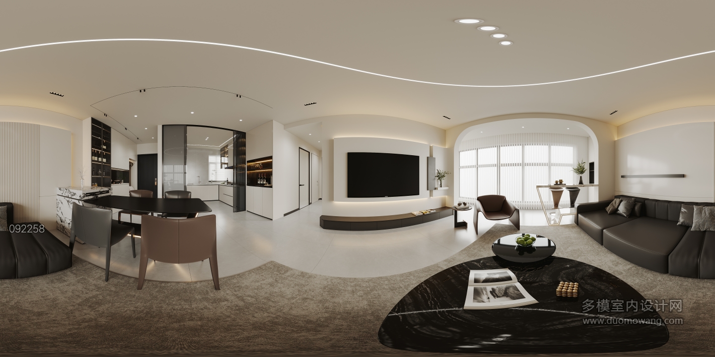 现代客厅全景方案二