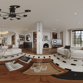 法式-一层客厅全景