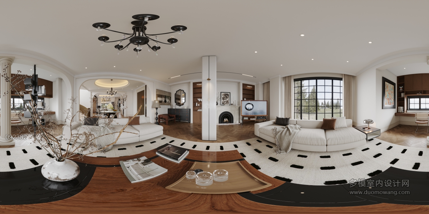 法式-一层客厅全景