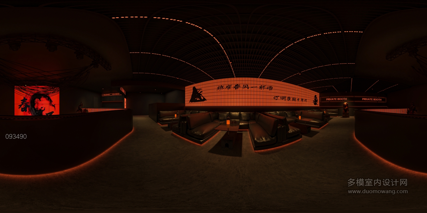 现代酒吧二楼全景