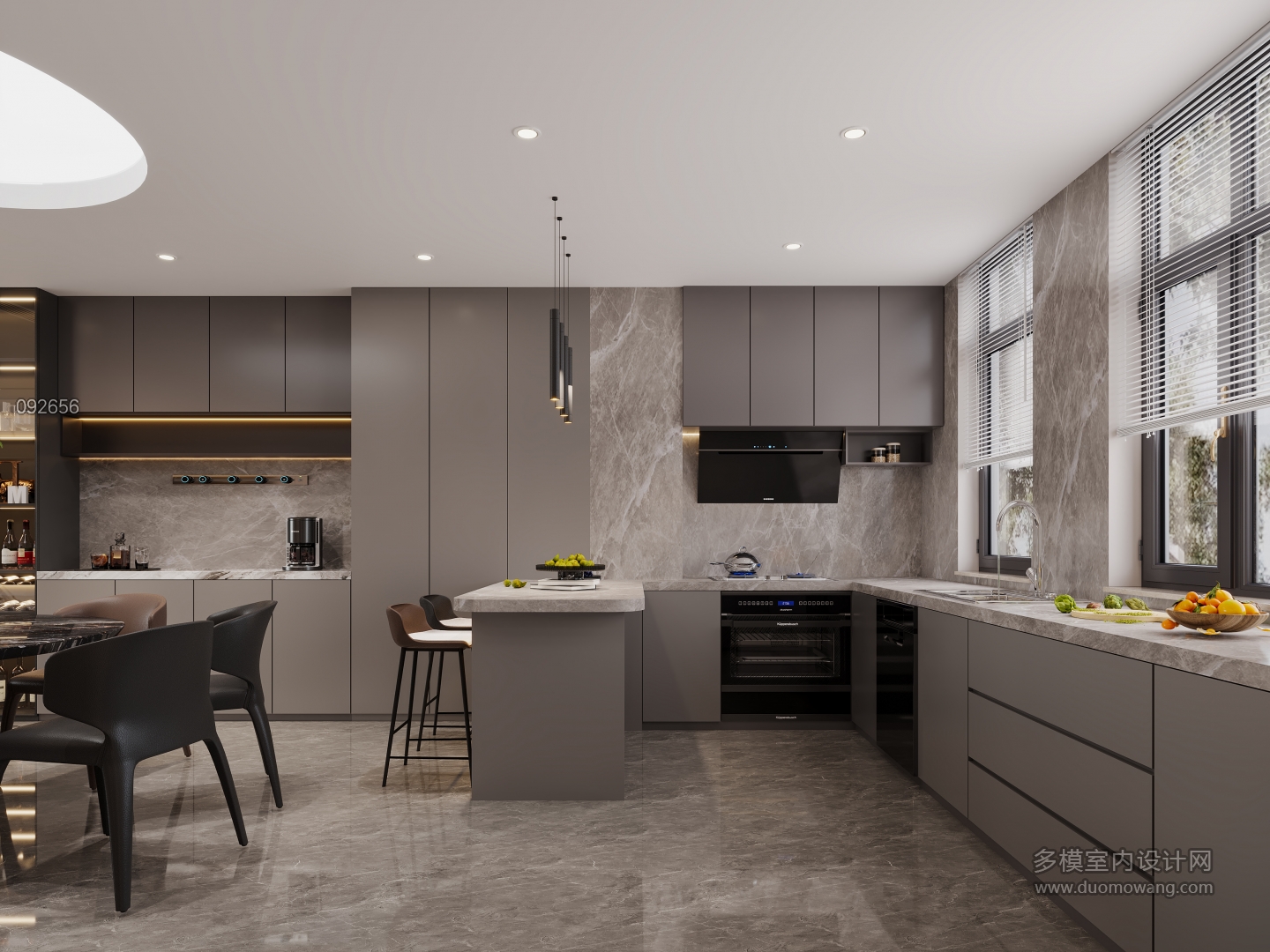 现代3层厨房特写