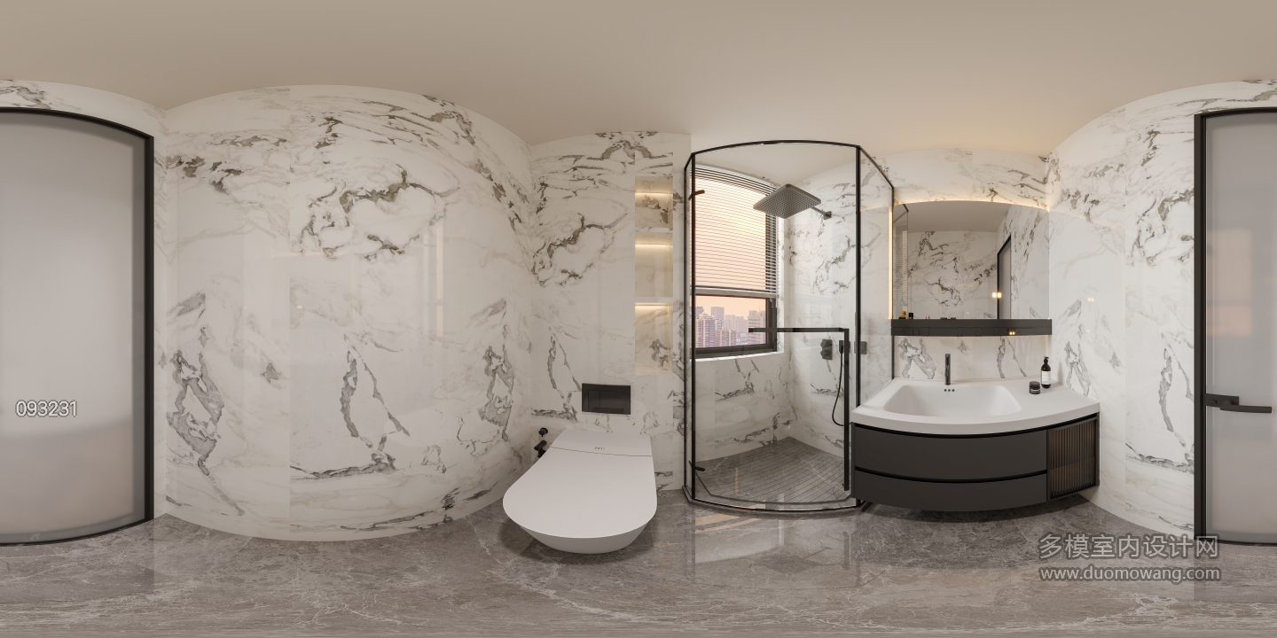 现代卫生间全景