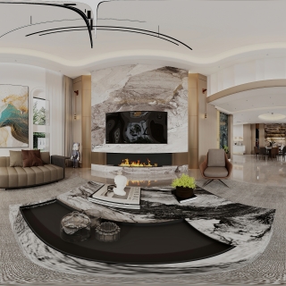 现代轻奢餐厅全景