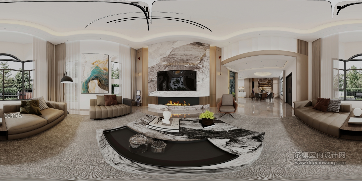 现代轻奢餐厅全景