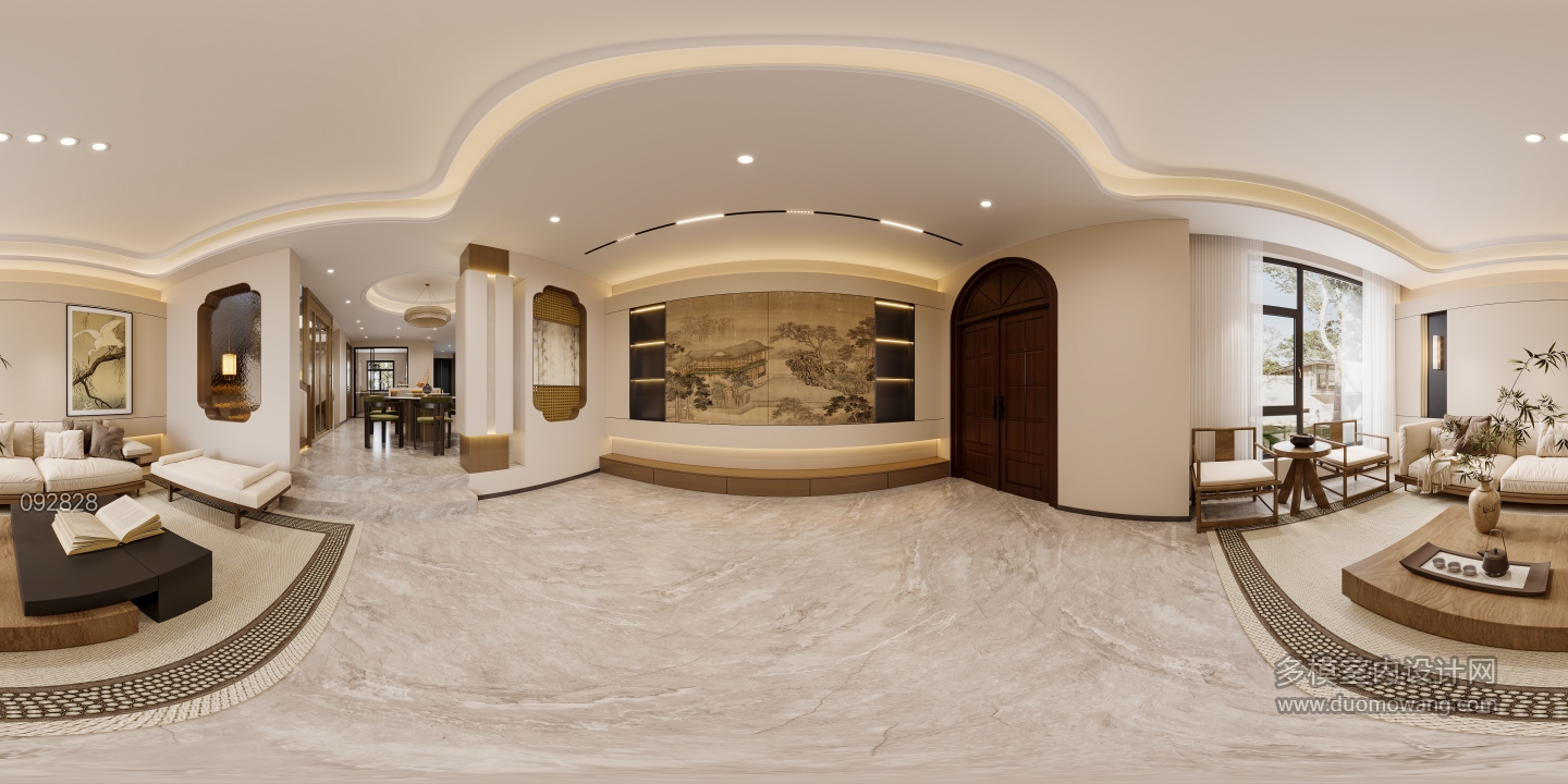 新中式客厅全景